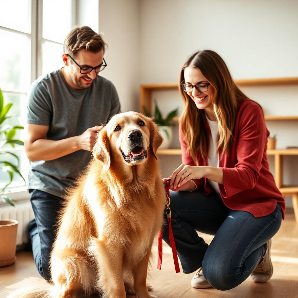 Pawa founders with a golden retriever