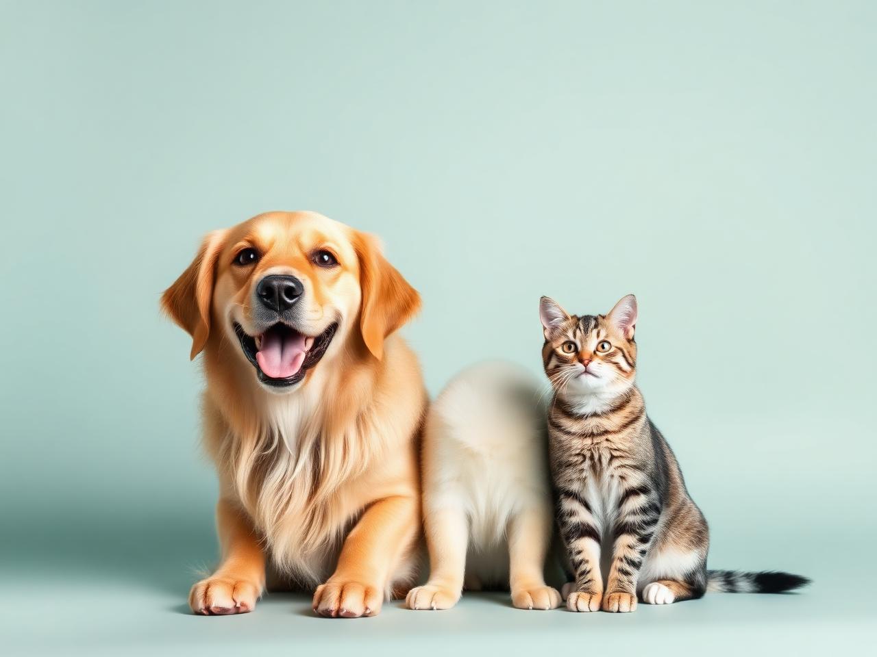 Happy dog and cat